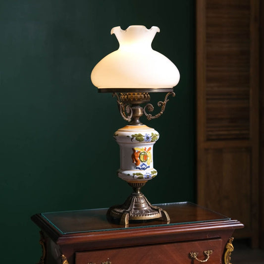 Vintage Brass Ceramic Lampshade