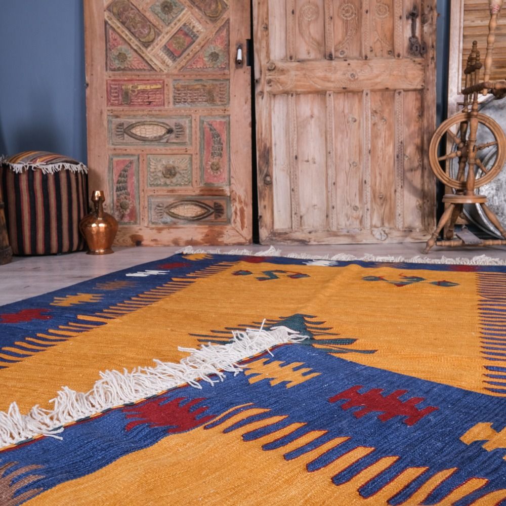 Hand Woven Carpet,Vintage Rug,Retro Carpet,Wool Carpet
