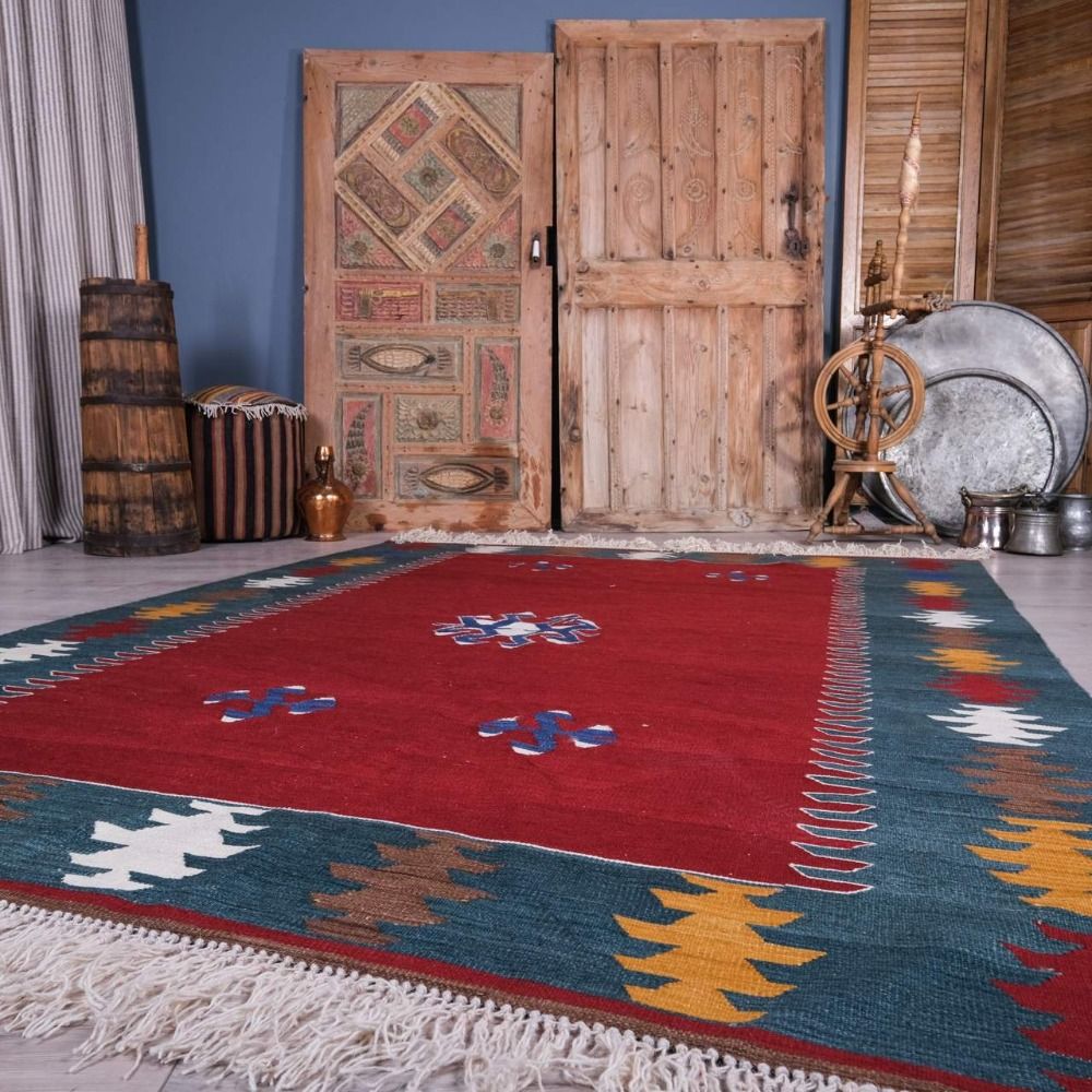 Hand Woven Carpet,Vintage Rug,Retro Carpet,Wool Carpet